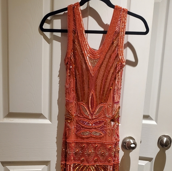 Unique Vintage Dresses & Skirts - Art Deco Sequin Beaded Flapper Dress